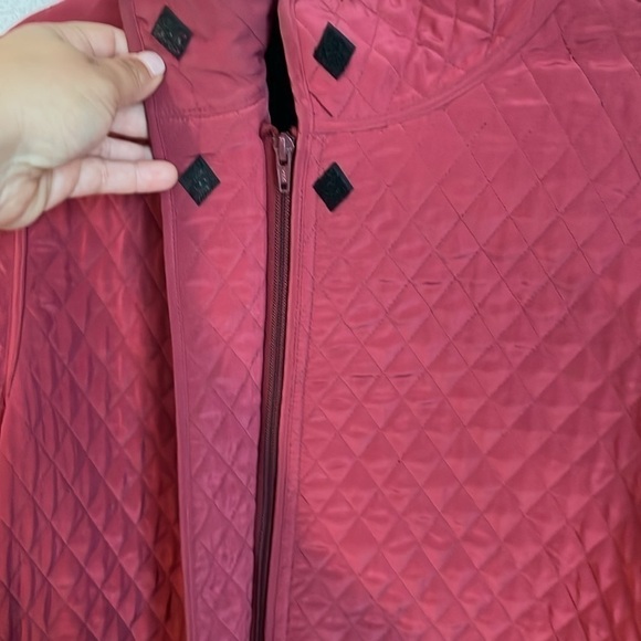 J. McLaughlin Women's Mauve Quilted Fleece Lined Full Zip Jacket Size Medium - Picture 7 of 14